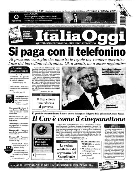 Italia oggi : quotidiano di economia finanza e politica